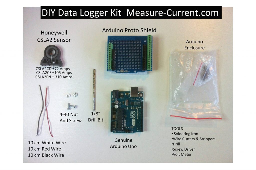 DIY Arduino current amps data logger kit free plans